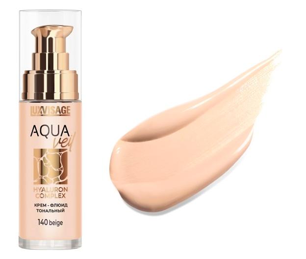 LUXVISAGE Крем-флюид тональный AQUA veil HYALURON COMPLEX т.140 Beige (4)