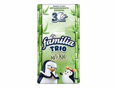 Платочки бумажные 3сл, 10л, 10шт в упаковке Familia Trio Natural. 40