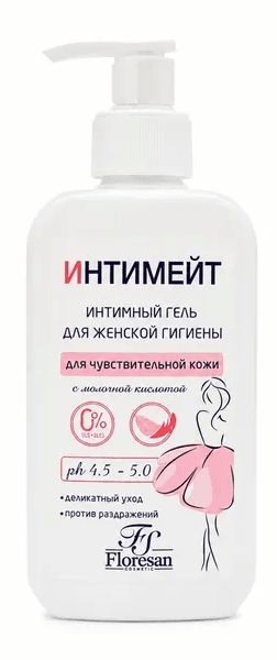 Ф-544/ Intimate Femme Деликатный гель для интимной гигиены с молочной кислотой (дозатор-250мл).12