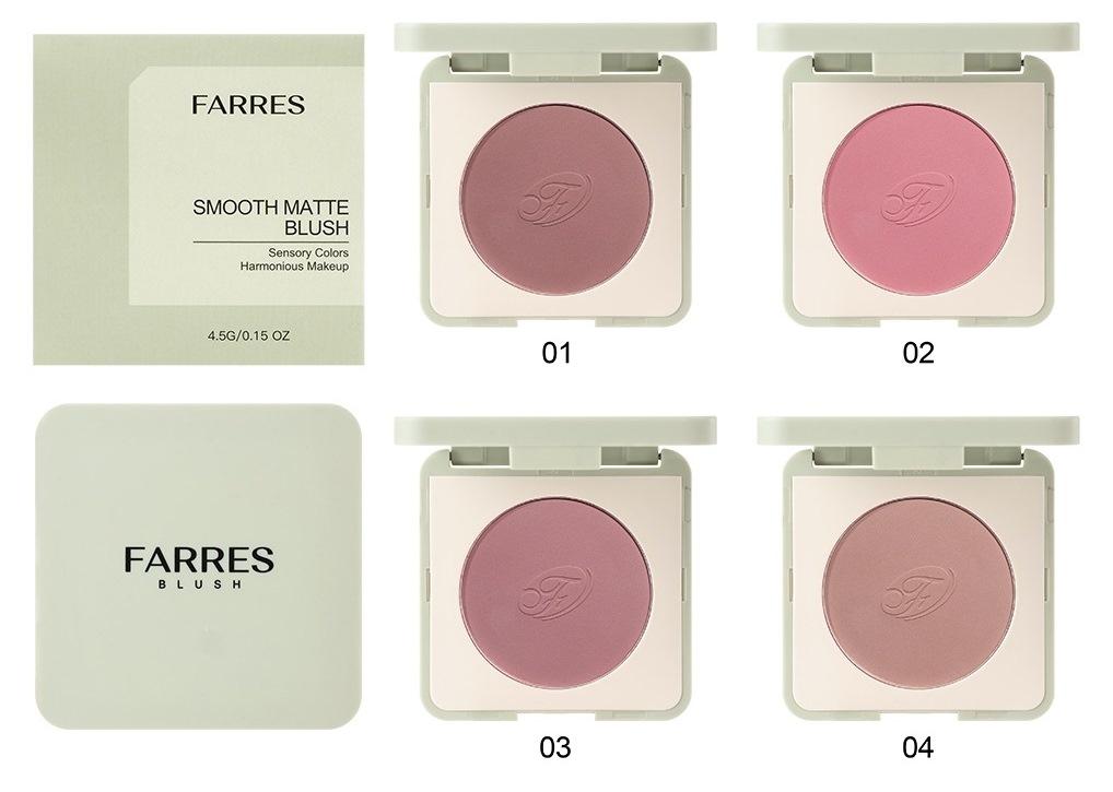 FARRES /2118-03/ Румяна компакт. Natural “Urban Bloom" (пыльная роза) 4,5 г. (12)