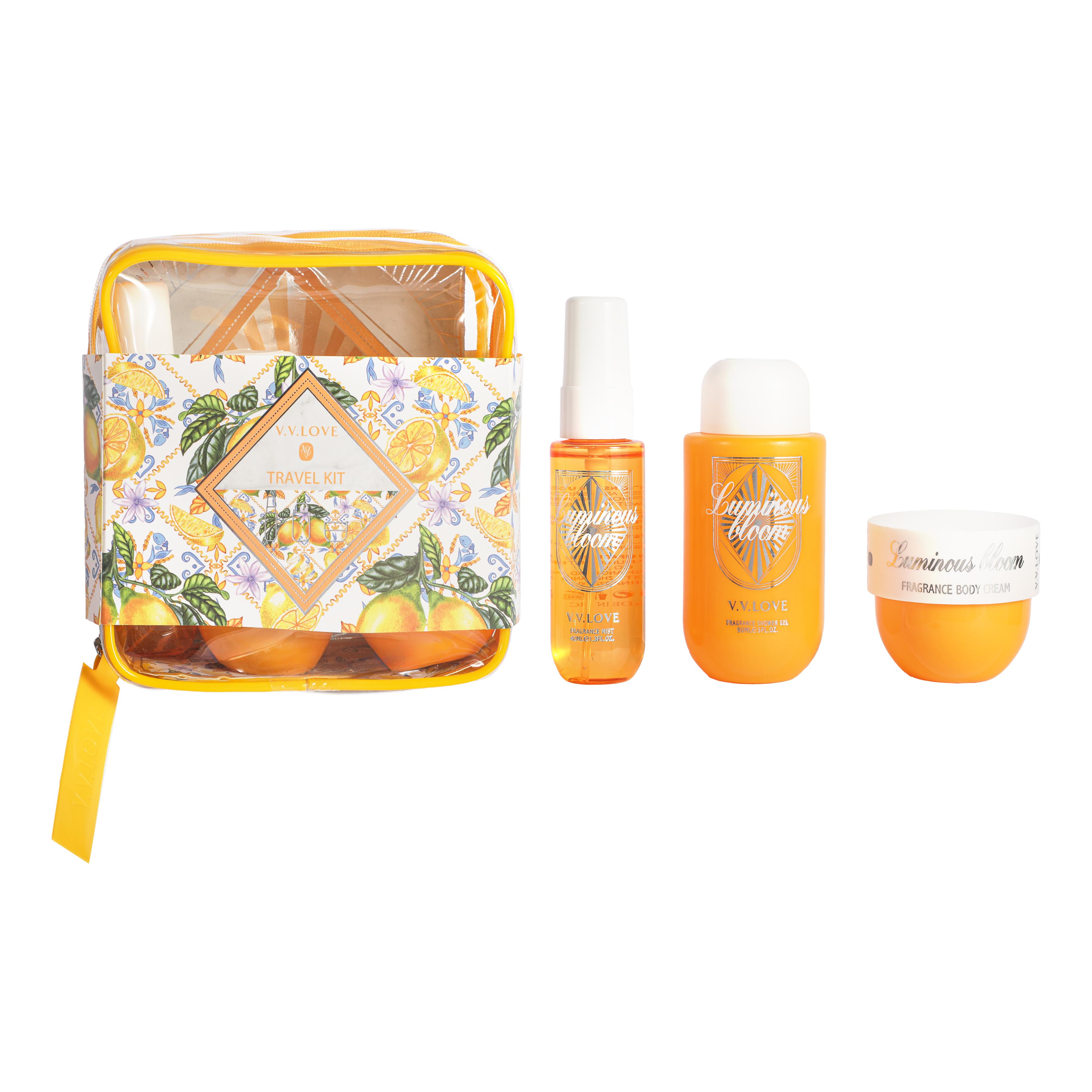 Ж FARRES /G-XS25001-4/ Набор в косметичке Уход за кожей и парфюм (Гель/душ+Кр.д/тела+Мист парфюм).24