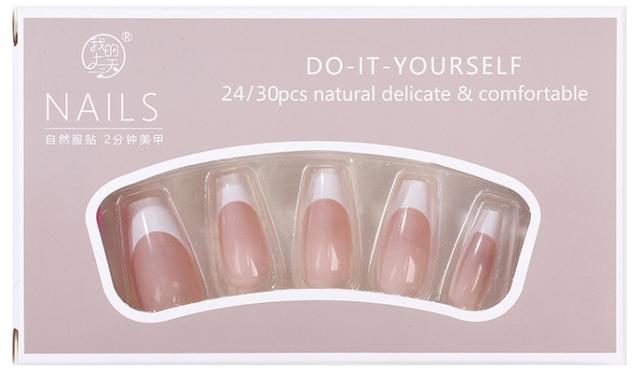 Farres Ногти A021 Набор Француз.маникюр квадратной формы 30шт + Пилка (*12)