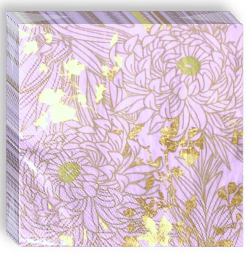 Ф6011 Салфетки Bouquet Home 20л 3-х сл."Золотые цветы Тиффани".12