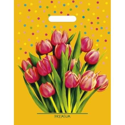 Е2014 Пакет ПЭ 31*40 ламинир.с выруб.ручкой 60мкм (Солнечный букет).50