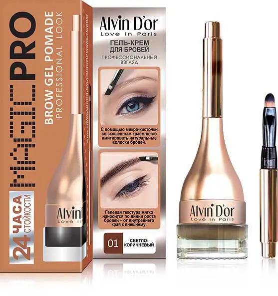 Alvin D`or Помада для Бровей P-12 гелевая Magic PRO, тон 01 (светло-коричн.) в кор./3г/.24