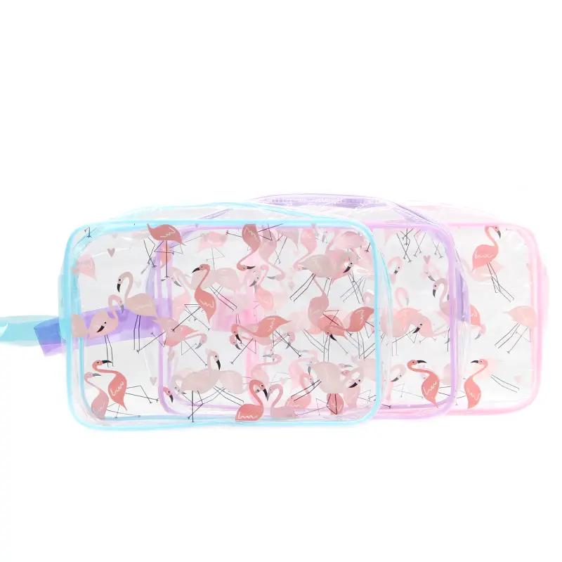 FARRES B0016 Косметичка (23х15х6см) прозрач.влагостойкая "Фламинго".12