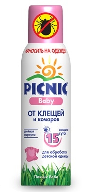 "Picnic Baby" Инсектицид АЭРОЗОЛЬ от Комаров и Клещей (125см3).12