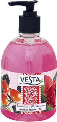 Vesta Мыло жидк.2х1 (Дозатор-500мл) Шиповник и Розовое масло .18