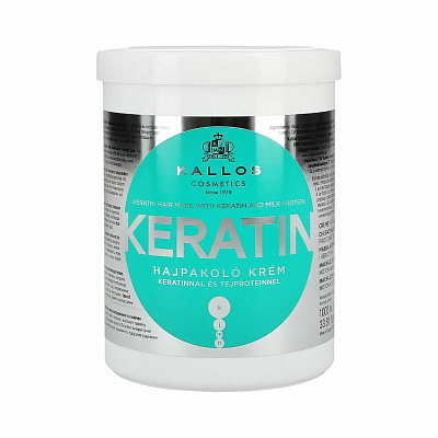 Kallos /KJMN508142/ Крем-Маска "Keratine" экст.Молочного протеина д/сухих,поврежд.волос (1000мл).12