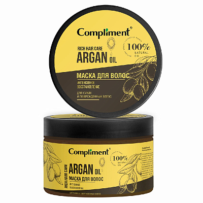 "Compliment" Rich Hair Care Маска д/в восстановление Argan Oil (400мл).8 /910484/