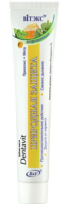Витэкс Зубная паста  Dentavit С Прополисом + Мята, природная защита (85г).30